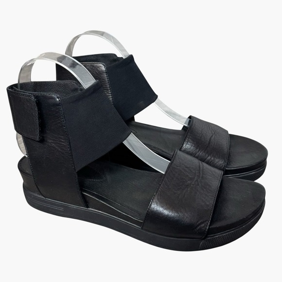 Eileen Fisher Shoes - Eileen Fisher Shoes Womens Size 9 Black Leather Mesh Spree Sport Sandals